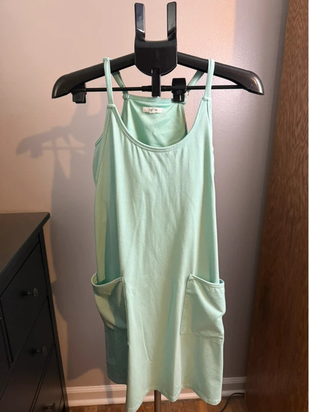 Maurices Medium Mint Green Built-In Bra Pocket Tank Dress Sleeveless Casual